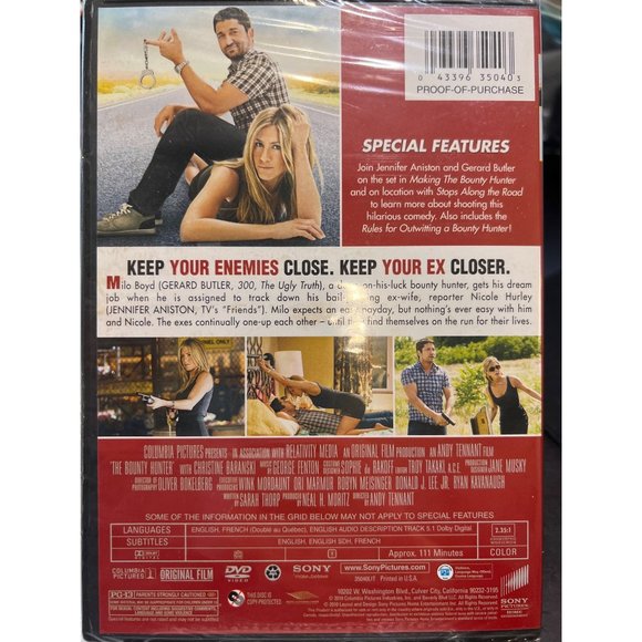 The Bounty Hunter DVD New Sealed Movie Jennifer Aniston Gerard Butler - Picture 2 of 2